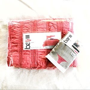 Bar III twin coverlet and sham cover